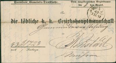13C131 Úřední dopis magistrát Vídeň - Nové Město, zaslání nóty 1892