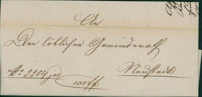 13C151 Dopis ex offo - Nové Město, r. 1856