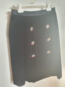 Velvet black skirt crystal button - Paco Rabanne