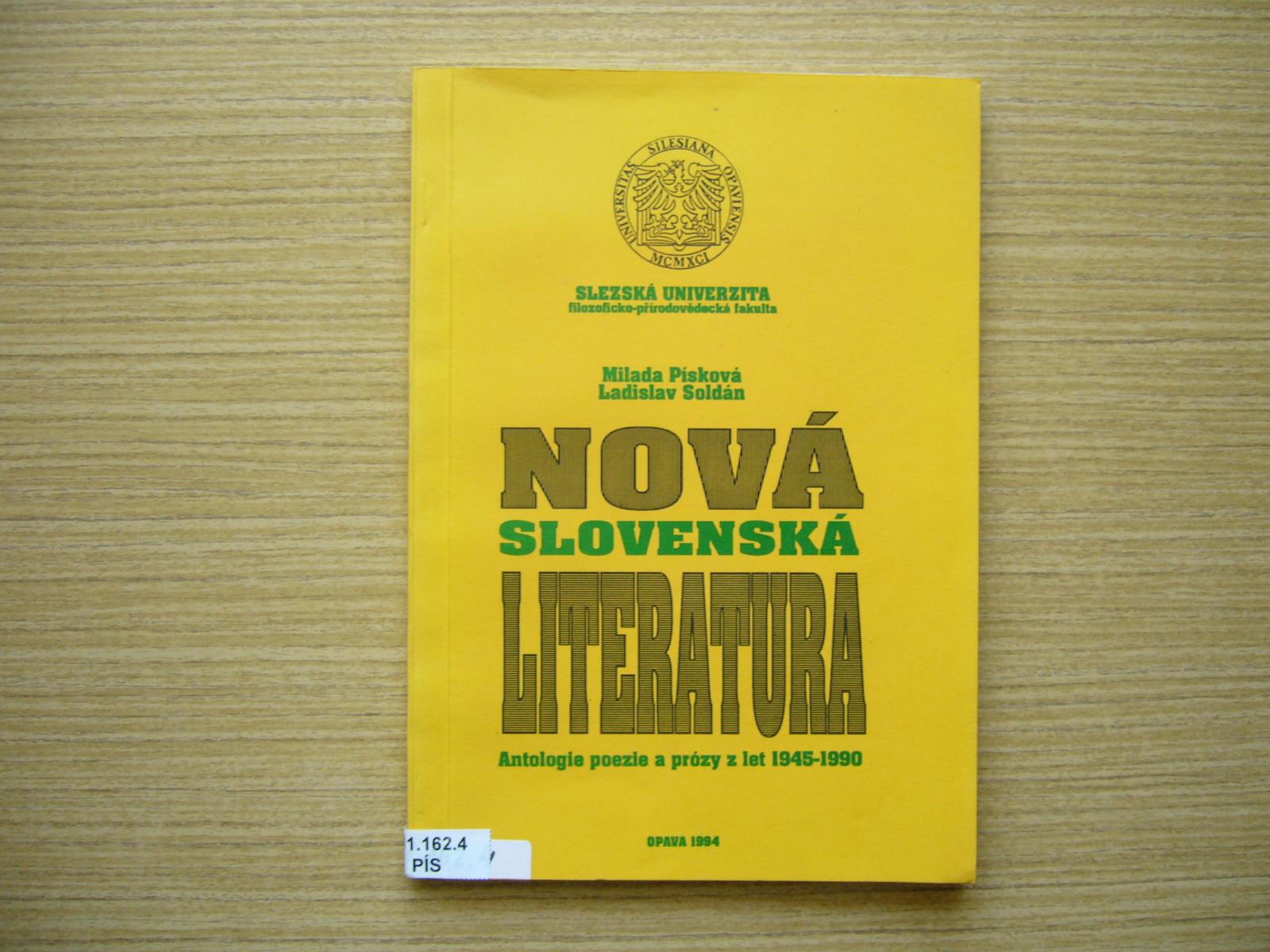 Písková, Soldán - Nová slovenská literatura | 1994 -a - Učebnice