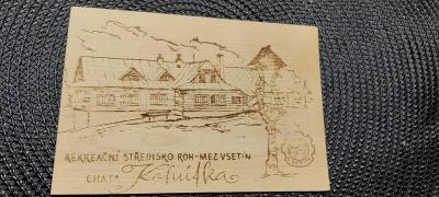 Dřevěná pohlednice -  Kohútka rekreační středisko 80.léta
