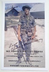 Charles B. "Chuck" Mawhinney, USMC, foto, podpis