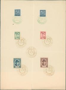 2A966 List s vylepenými známkami, razítko TGM 1850-1935