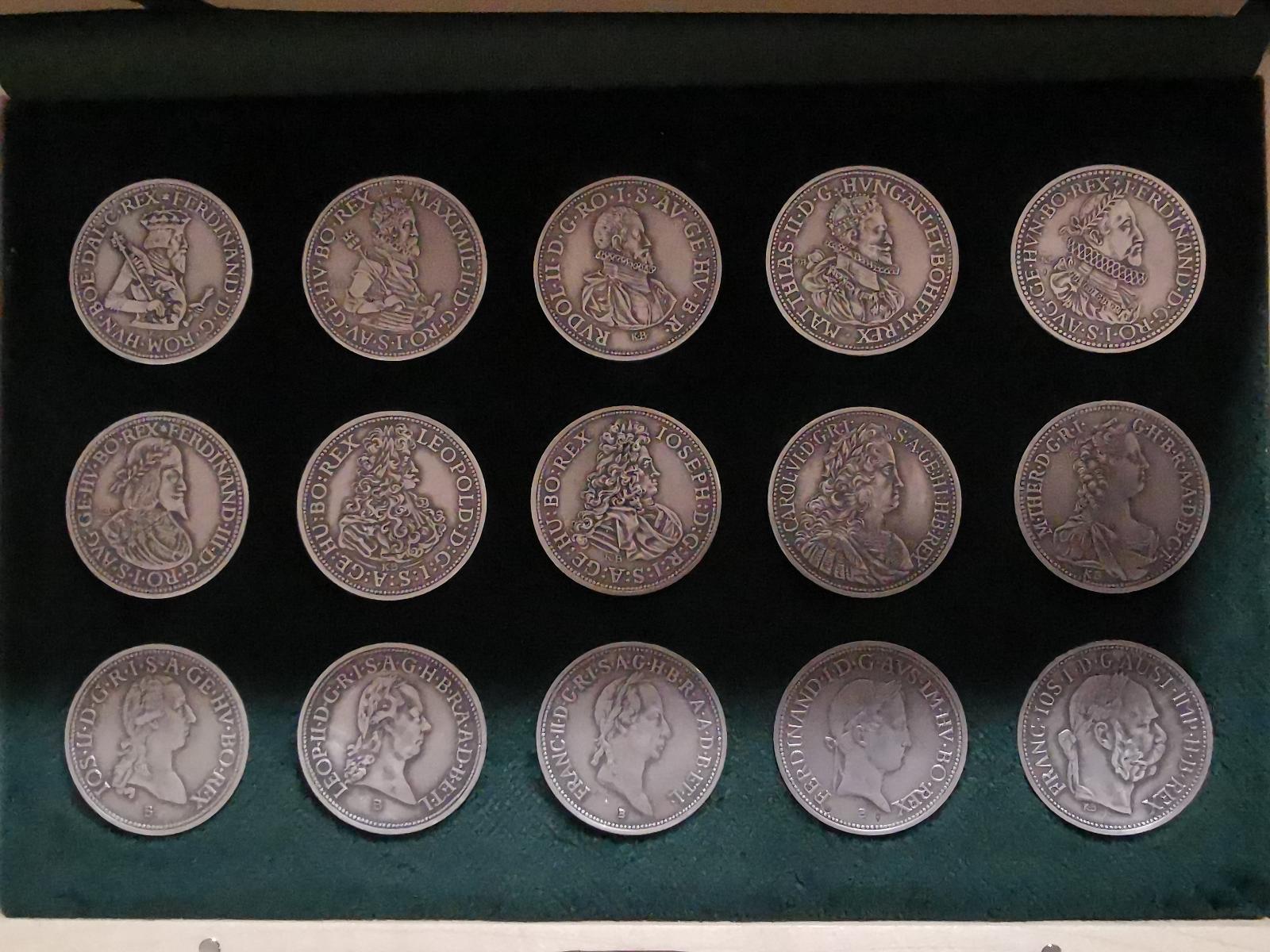 Sada 15 stříbrných mincí rodu Habsburků - Patina, jen 300 ks - Numismatika