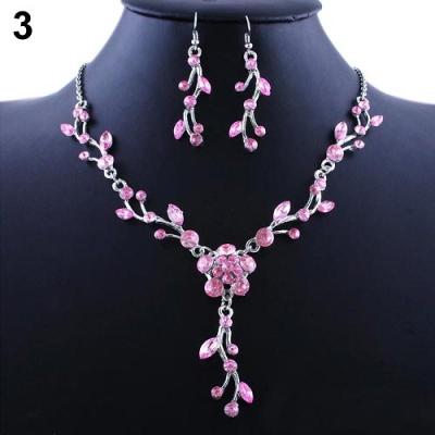 /129060/  Společenská souprava náhrdelník s náušnicemi růžová   