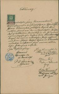 2A1054 Farní úřad Černošín - prohlášení, 1895