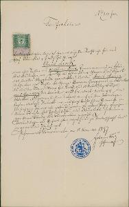 2A1057 Farní úřad Černošín - křestní list 1897