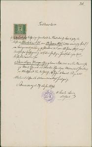 2A1058 Farní úřad Svojšín - úmrtní list r. 1896