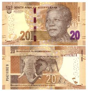 Južná Afrika 20 Rand 2016 Séria PU , UNC	