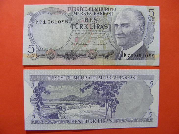 5 Lira L.1970(1976) Turkey - P185 - UNC -  /I306/ - Bankovky Asie