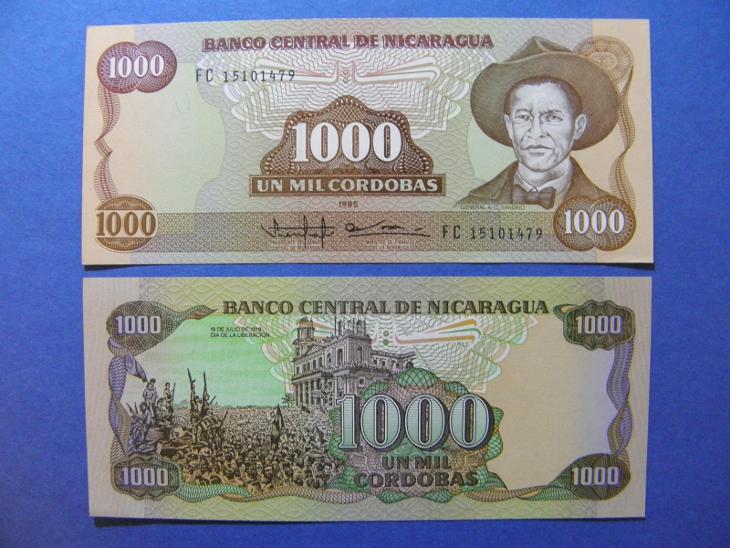 1.000 Cordobas 1985 Nicaragua - P156b - UNC - /I313/