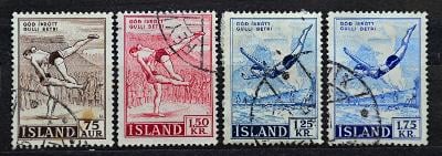 ISLAND, 1955/57.SPORT, MiNr.298-99,314-15, kompl./ KT-439