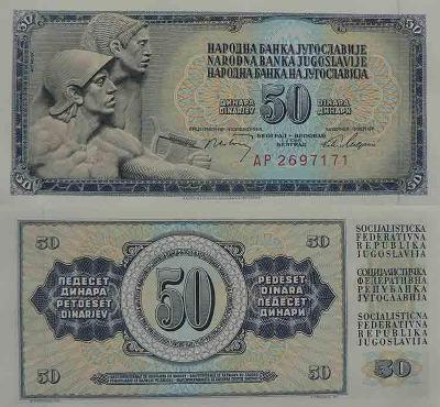 Jugoslávie 50 dinárů P83c  UNC