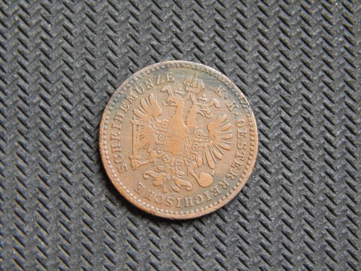 2x mince / Rakousko Uhersko - 1 krejcar 1881 , 1858 B - oběh / vzácný - Numismatika