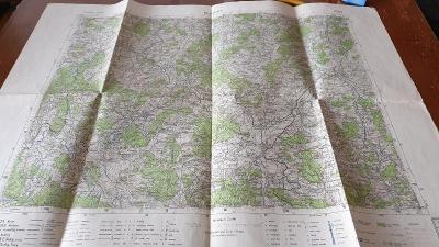 Vojenská mapa 1945-Klatovy-Kdyně-Domažlice-Nýrsko-Šumava