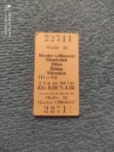 Stará jízdenka Hlučín / Hradec nad Moravicí 22711