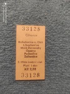 Stará jízdenka Čížkovice 33128