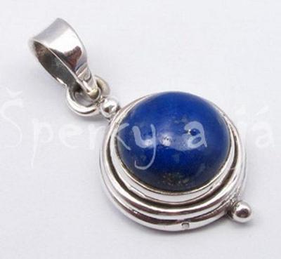 /SS382/ Stříbrný přívěšek lapis lazuli kulatý   