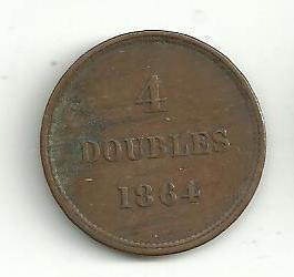 4 Doubles Guernsey 1864