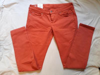 Pepe jeans Soho kalhoty džíny 31/32 cihlově červené nové