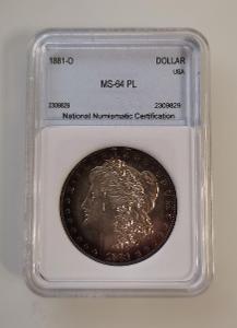 USA 1 Dollar 1881-O PROOF PL mince Ag stříbro vzácnější R