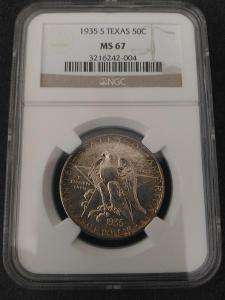 USA Velmi Vzácný - 1935 S Texas Commemorative 1/2 Dollar NGC