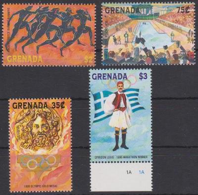 Grenada 1996, kompl.serie 100 let novodobých OH,  svěží
