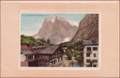 Grindelwald * Wetterhorn, tlačená, hory, Alpy * Švýcarsko * Z356