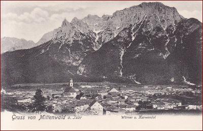 Mittenwald * město, hory, Garmisch, Bavorsko, Alpy * Německo * Z1166