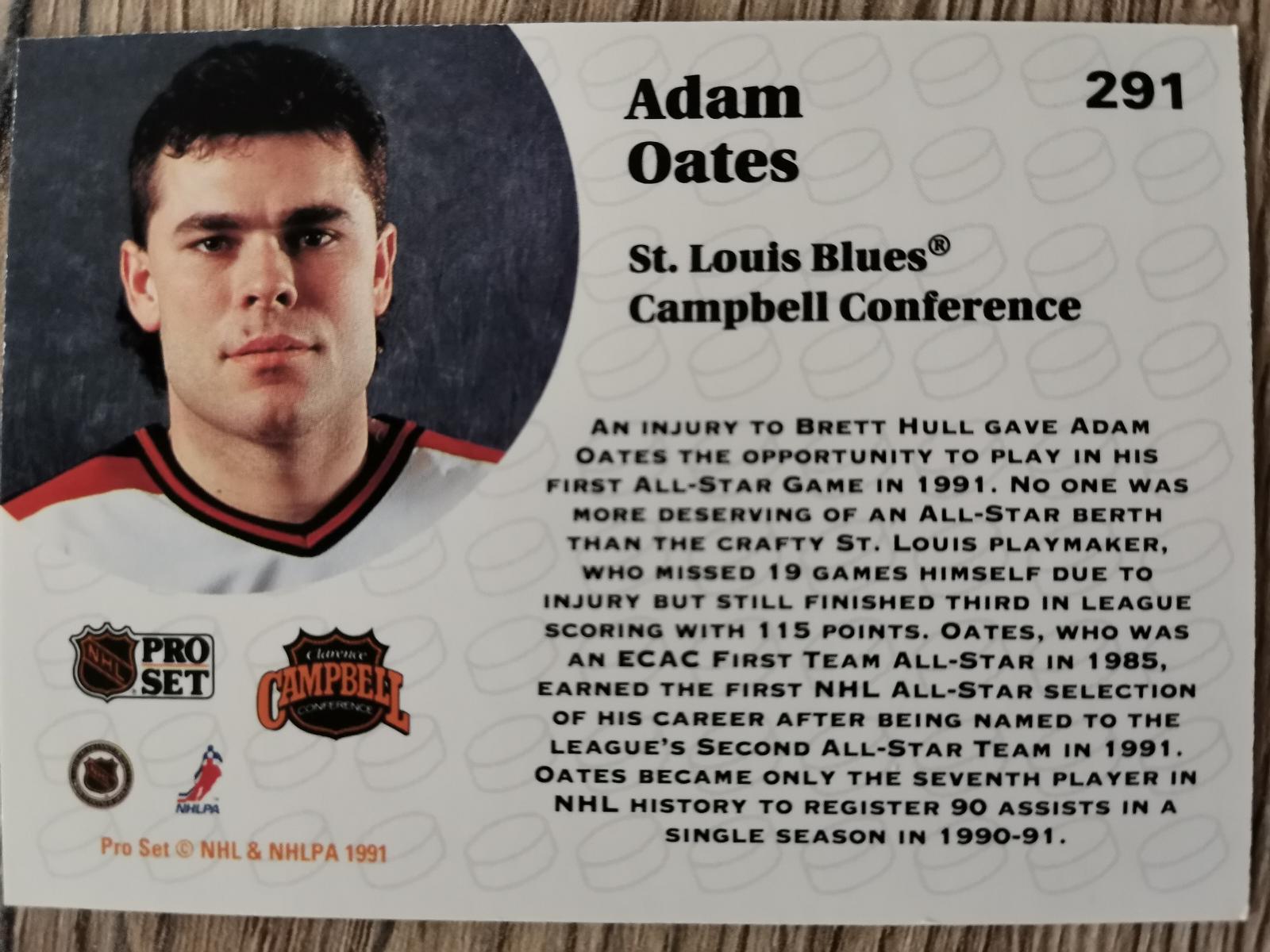 Karta Pro Set 91-92 č 291 Adam Oates - Hokejové karty
