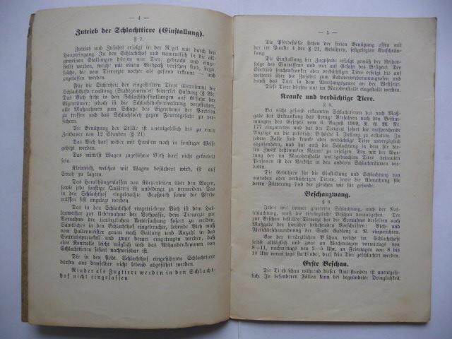 Starý německá kniha - Pořádek na jatkách.. - Jablonec nad Nisou 1924