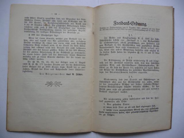 Starý německá kniha - Pořádek na jatkách.. - Jablonec nad Nisou 1924