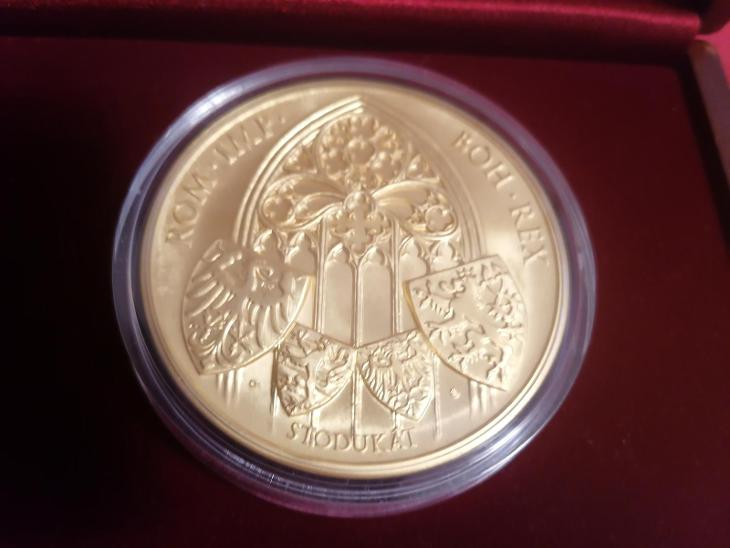 Zlatý 100 dukát Karla IV. Au 999,9  348,5g náklad 100 ks od 1 Kč