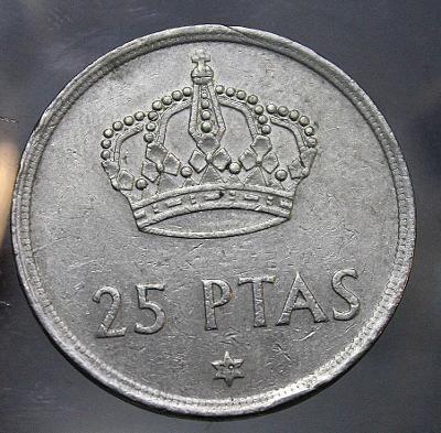 Španělsko 25 pesetas, 1975 (t1/11)