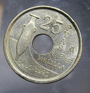 Španělsko 25 peset, 1997    (t1/11)