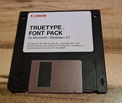 Instalační disketa Canon TrueType Font Pro Win 3.11