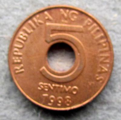 Filipíny 5 centimos 1998 