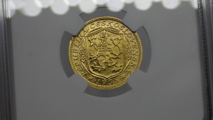 !!ZLATÝ SVATOVÁCLAVSKÝ DUKÁT 1935, CERTIFIKACE NGC MS65 TOP KVALITA!! - Zlaté mince a dukáty - numismatika