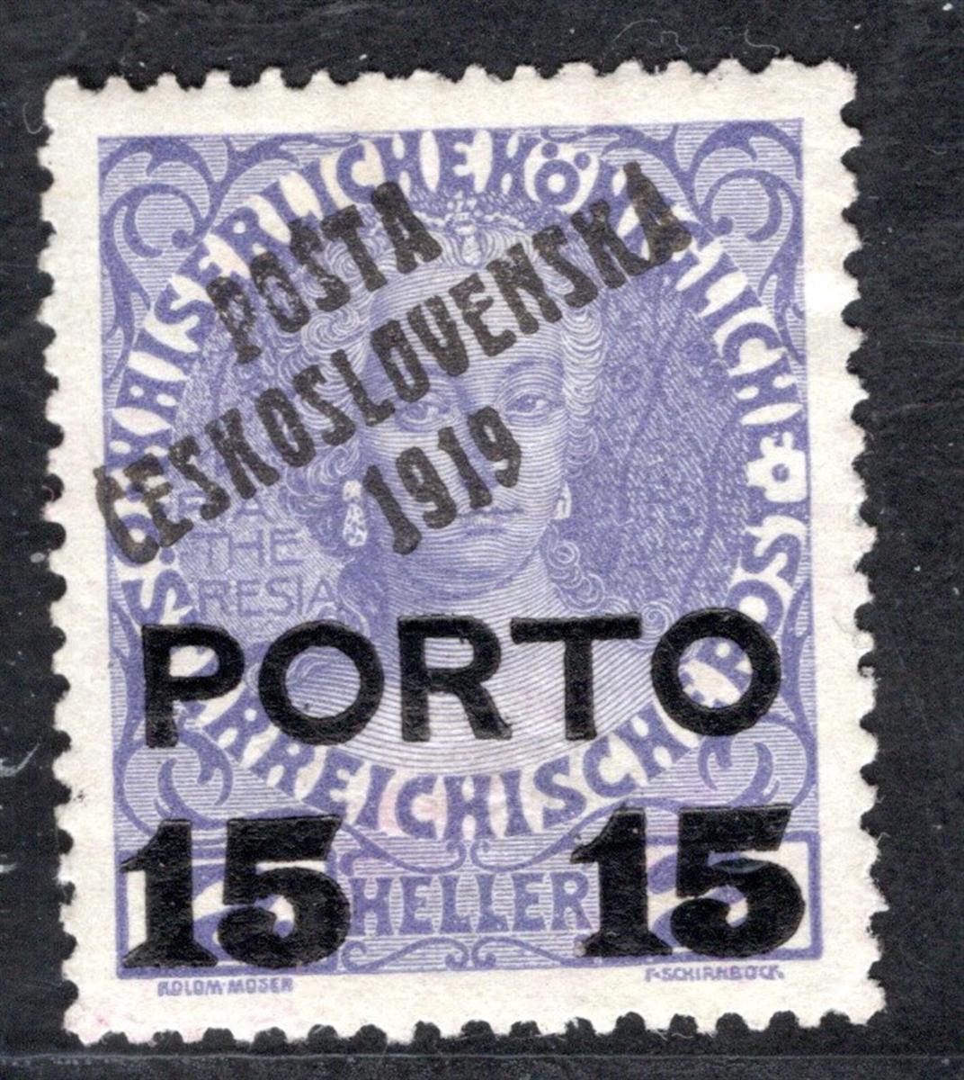 Pč 1919/84, typ II, PORTO, 15/2 fialová, zk. Gi/19.70769 - Známky Československo + ČR
