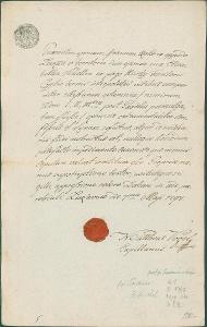 13D200 Oddací list, pečeť sygnata 3 Kreuzer, 1797, průsvitka, Svídnice