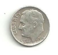Dime  USA 1956 D  stříbro