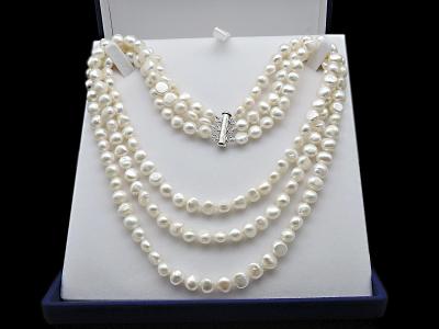 Barokní perlový náhrdelník- 925 zapínání