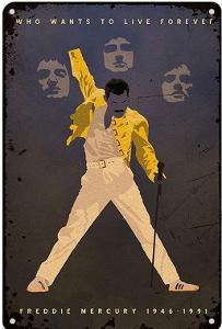 Queen - dekorační kovová cedule Freddie Mercury