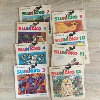 Sluníčko roč. 4 (1970-71) č. 3,4,5,7,9,10,11,12 vystřihovánky / komiks