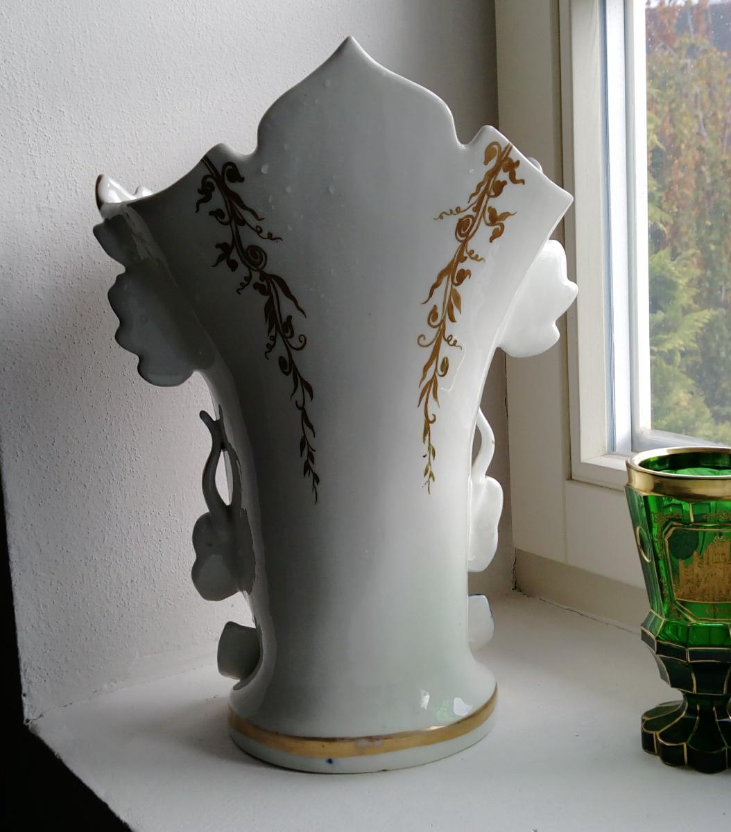 Porcelánová Váza, Vynikající Malby, Paris Vieux, Rok 1880, Francie - Starožitnosti a umenie