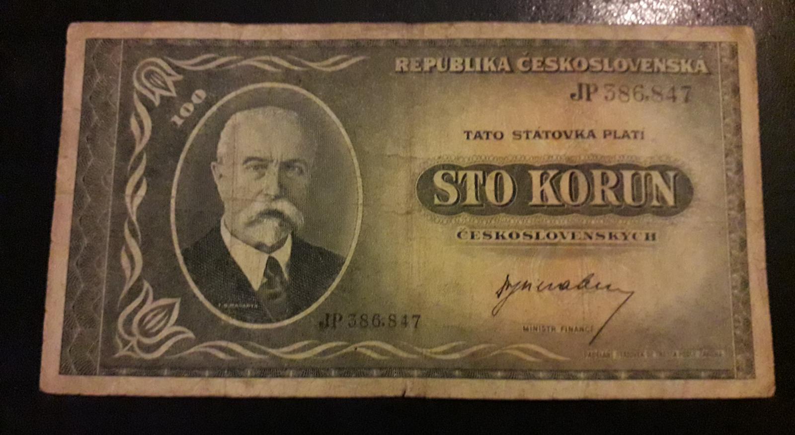 100korun,1945,neperforovaná - Bankovky