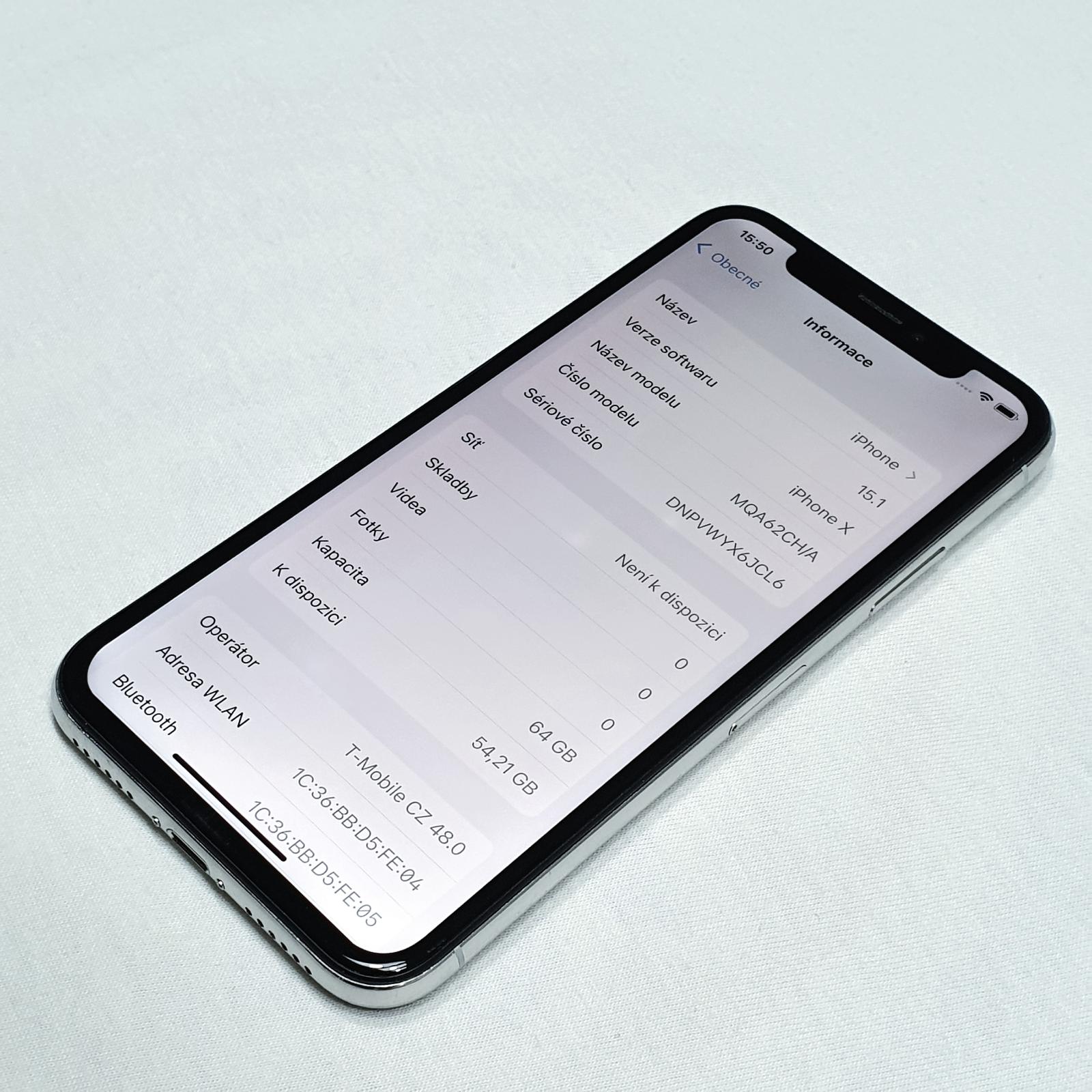 iPhone X Silver 64GB - nefunkční Face ID a sluchátko - Mobily a chytrá elektronika
