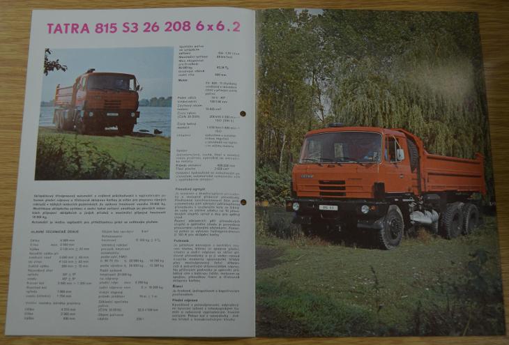 TATRA T815 S3 6x6 - DOBOVÝ PROSPEKT A4 ROZKLÁDACÍ - Motoristická literatura