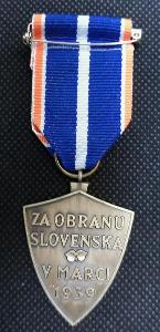 Slovensko, Medaile Za obranu Slovenska v březnu 1939 , replika