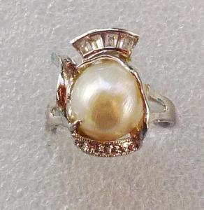 Prsten - přírodní kultivovaná perla
